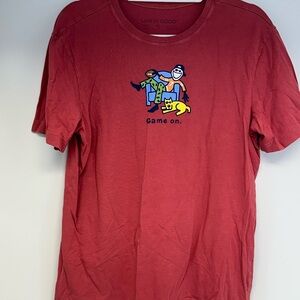 Life is Good Red Graphic men’s T-Shirt size small Game Day Game On